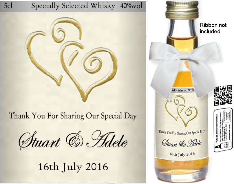 Personalised Alcohol Miniatures | Wedding Favour Label 25 - Click Image to Close